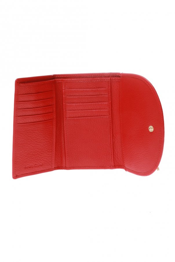 See by Chloe red leather bifold newest wallet clutch